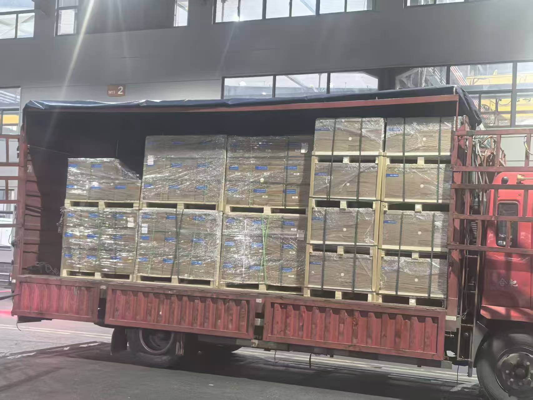 Solar equipment packed for export shipment